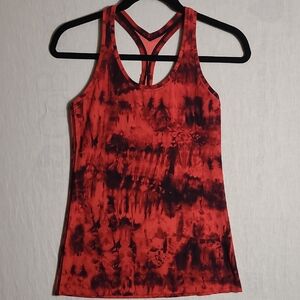 Lululemon Red and Black Tie-Dye Racerback Tank Top Size Medium